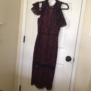 Sexy Alexis Maroon Lace Dress
